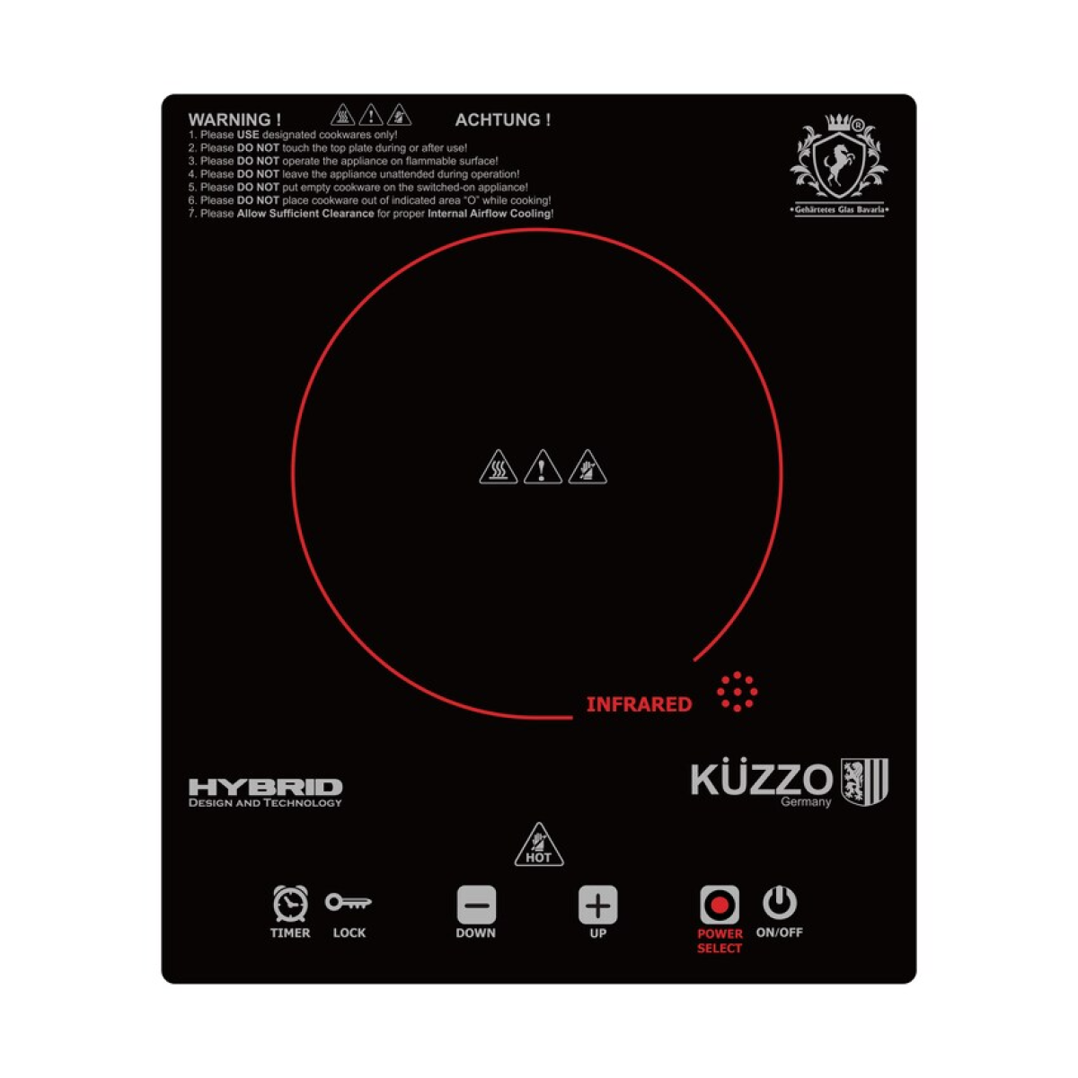 Kuzzo 德國德信 IF-222 28厘米 嵌入式單頭電陶爐